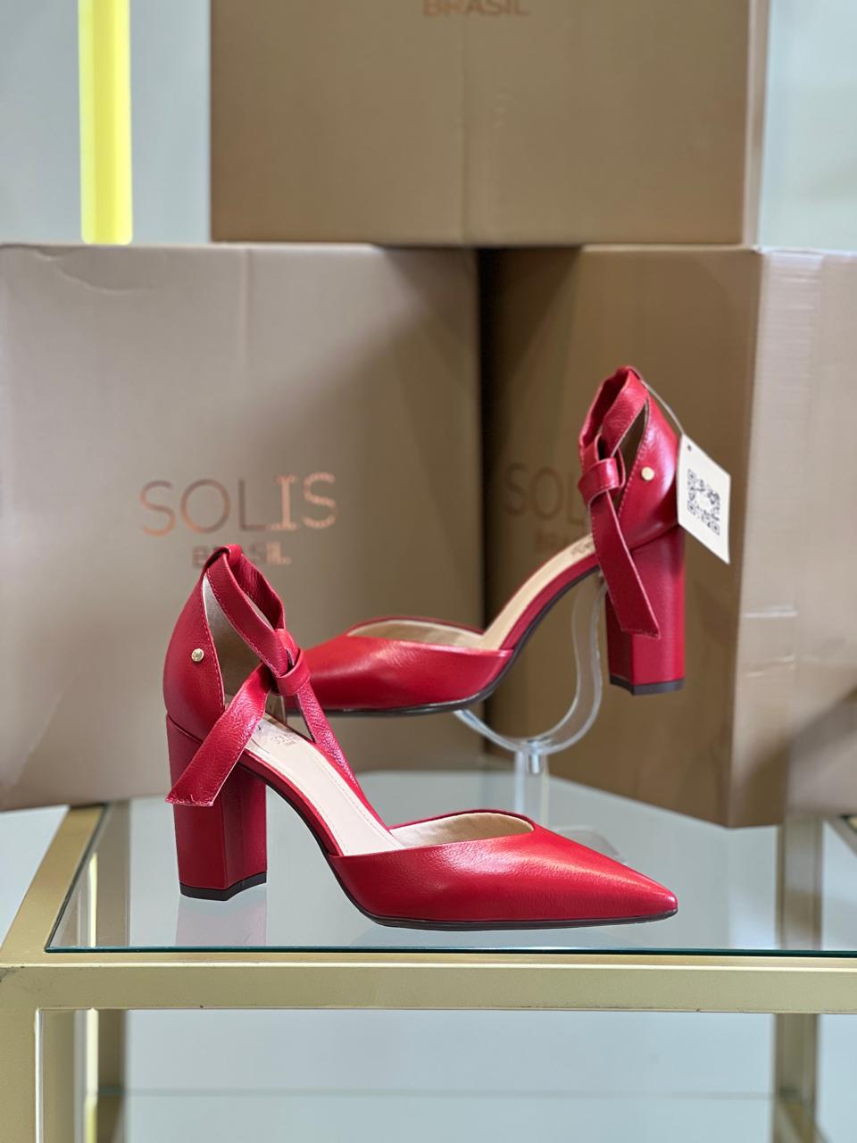 13096 - SAPATO DE AMARRAÇÃO SOLIS VERMELHO