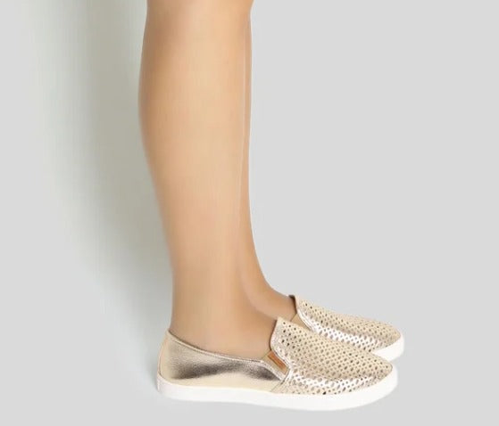 TÊNIS SLIP ON DOURADO