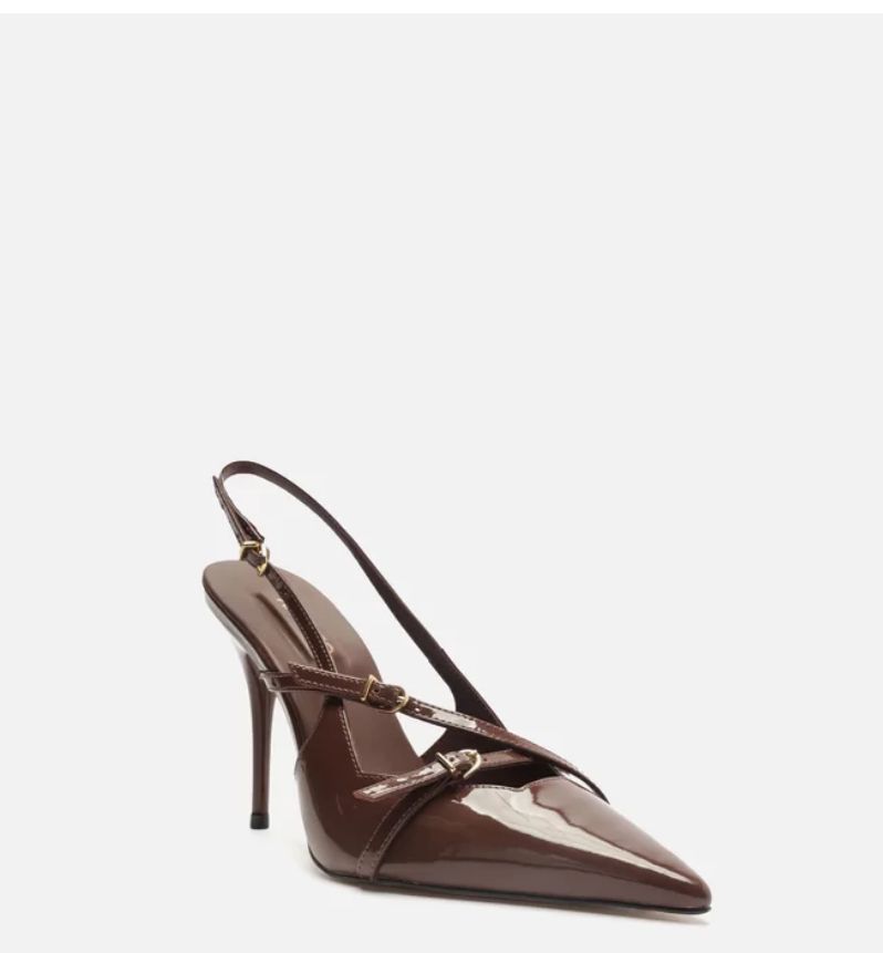 SLINGBACK VERNIZ AMELIA - MARROM INTENSE BROWN