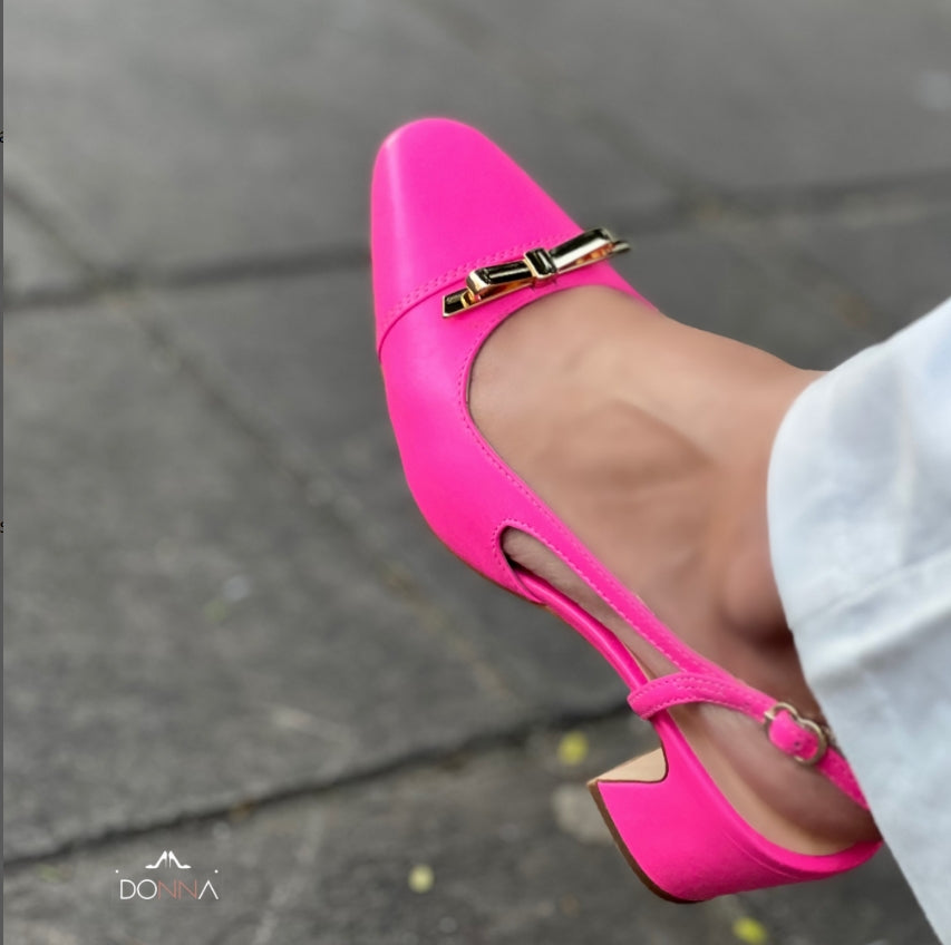 SAPATILHA SLINGBACK SALTO BLOCO - ROSA