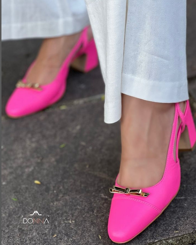 SAPATILHA SLINGBACK SALTO BLOCO - ROSA