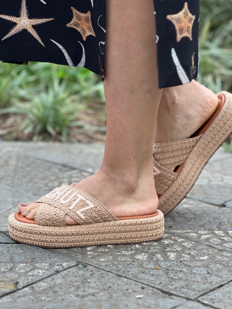 SANDÁLIA PAPETE VIENA RÁFIA NATURAL