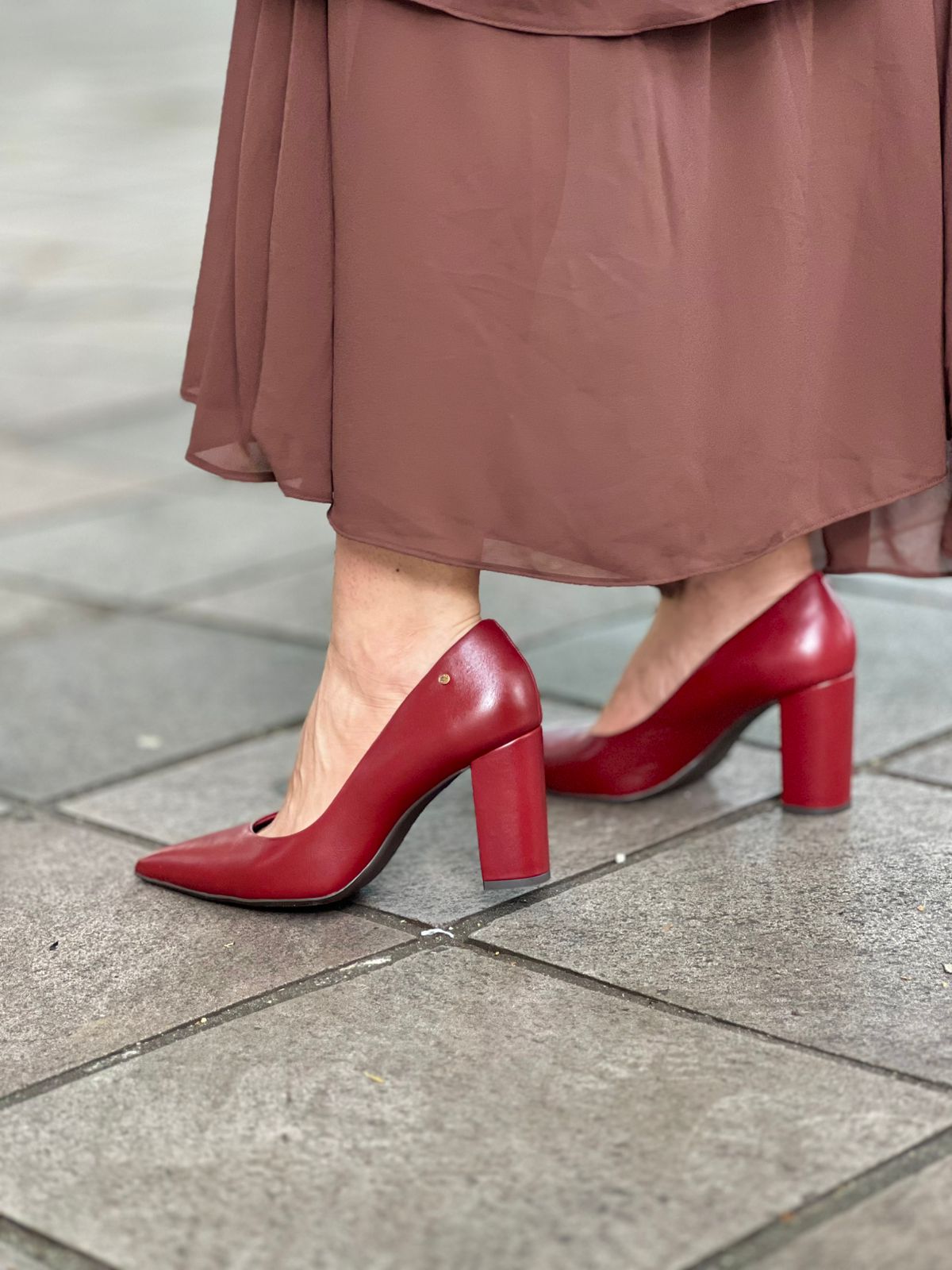 SCARPIN SALTO BLOCO E BICO FINO