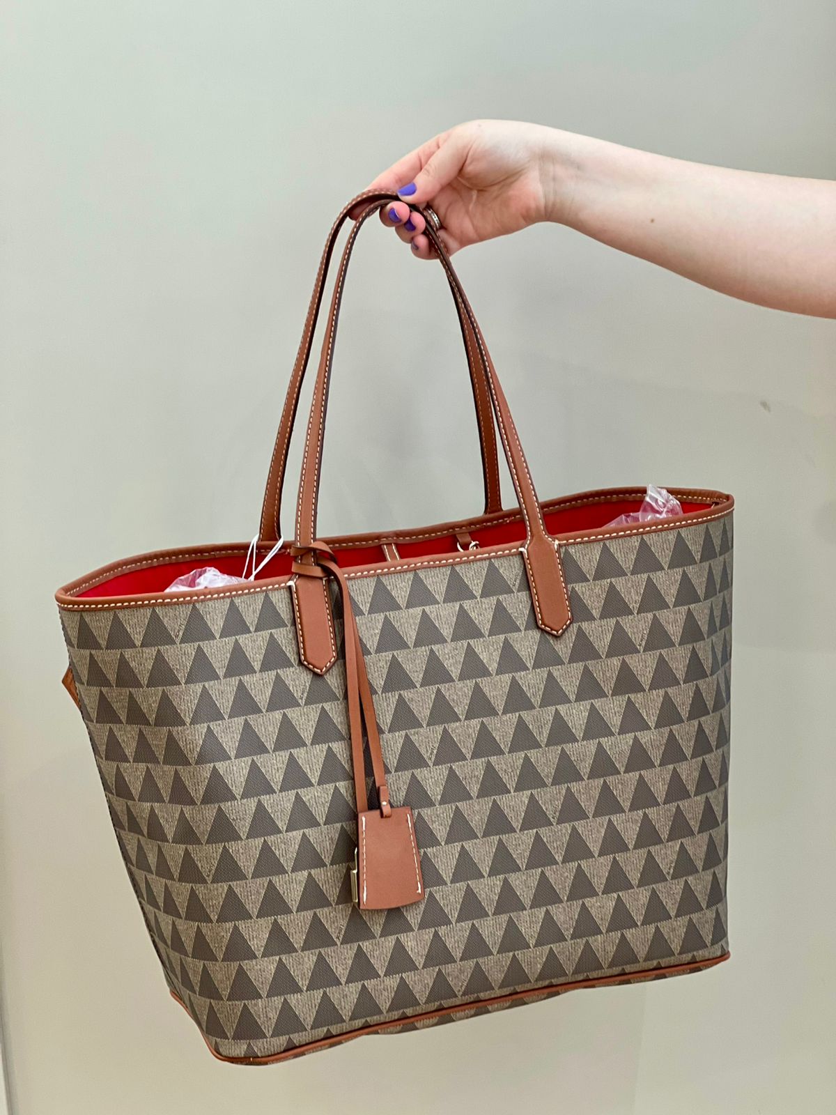 Bolsa Shopping Grande Triangle Bege