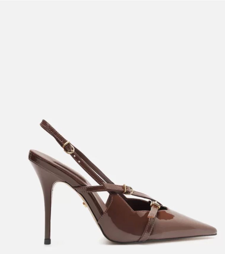 SLINGBACK VERNIZ AMELIA - MARROM INTENSE BROWN