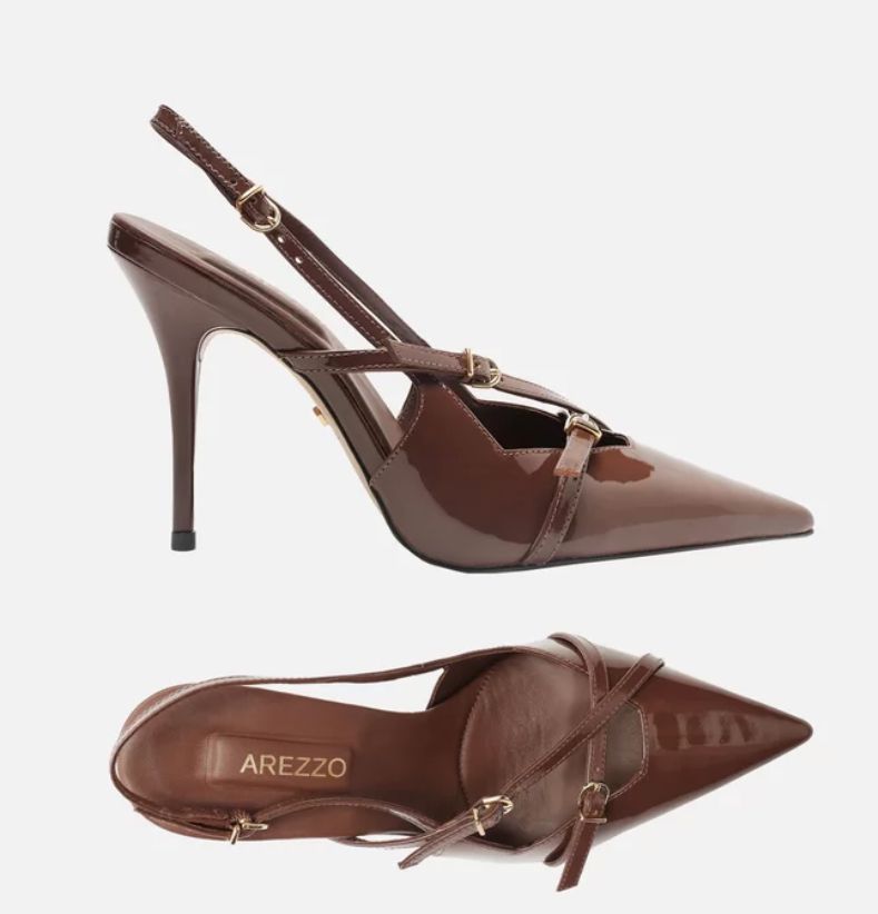 SLINGBACK VERNIZ AMELIA - MARROM INTENSE BROWN