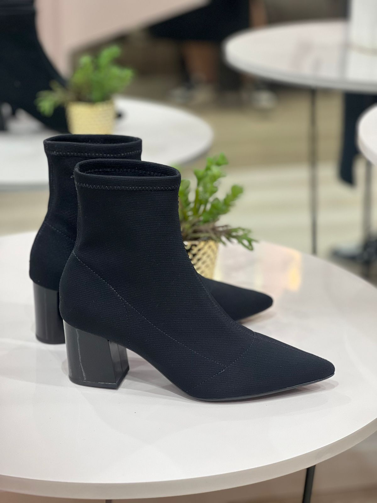 BOTA SALTO BLOCO MALHA STRETCH