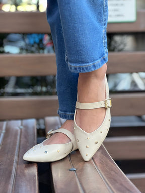 SAPATILHA SLINGBACK FINO TACHAS