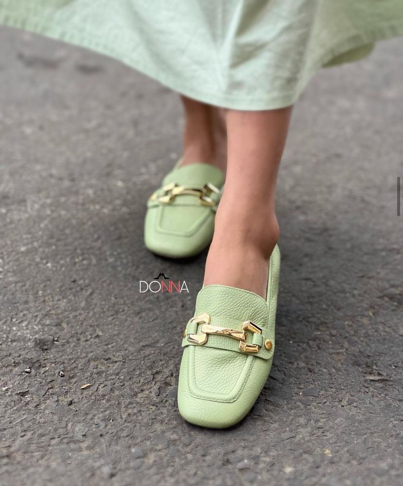 MOCASSIM - EM COURO - SOFT MATCHA