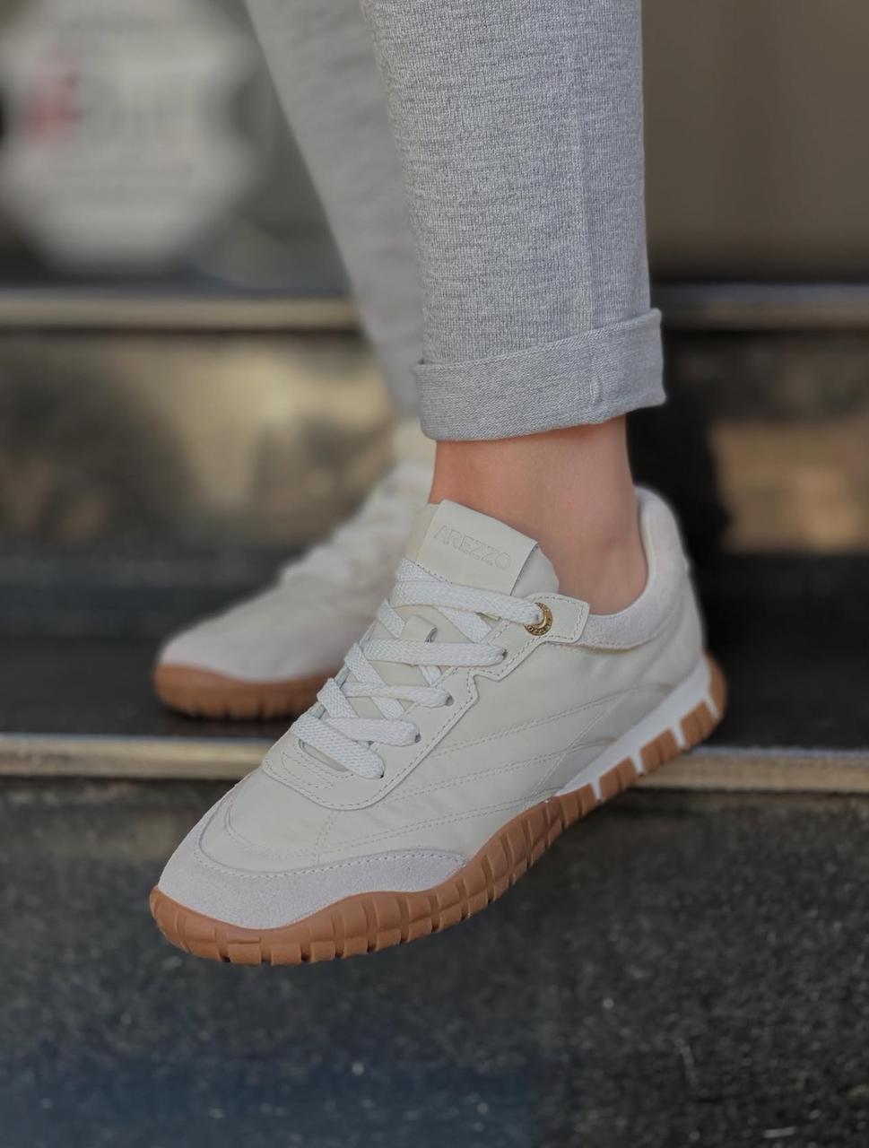 TÊNIS BRANCO SUEDE SOLA MIX EMBORRACHADA