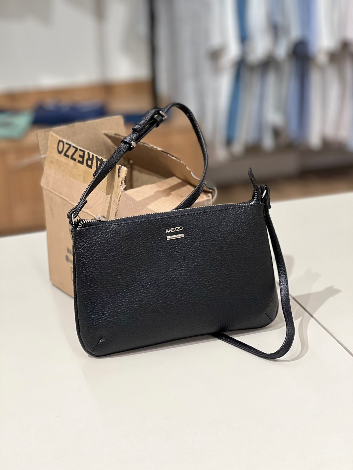 BOLSA TIRACOLO PRETA MORGANA PEQUENA