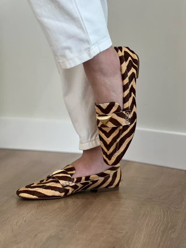 MOCASSIM COURO ZEBRA NATURAL
