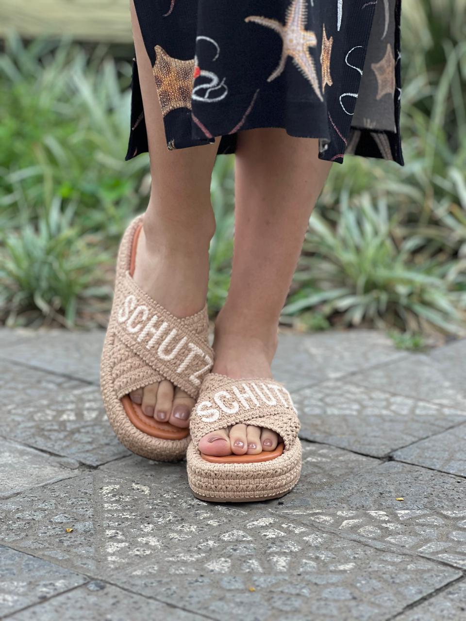 SANDÁLIA PAPETE VIENA RÁFIA NATURAL