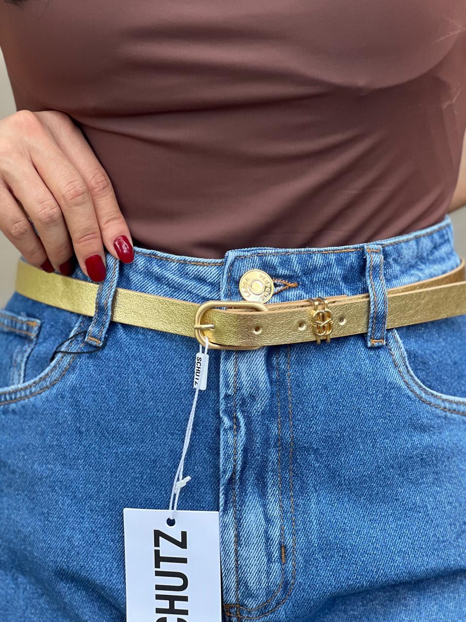 CINTO METALIZADO COM FIVELA