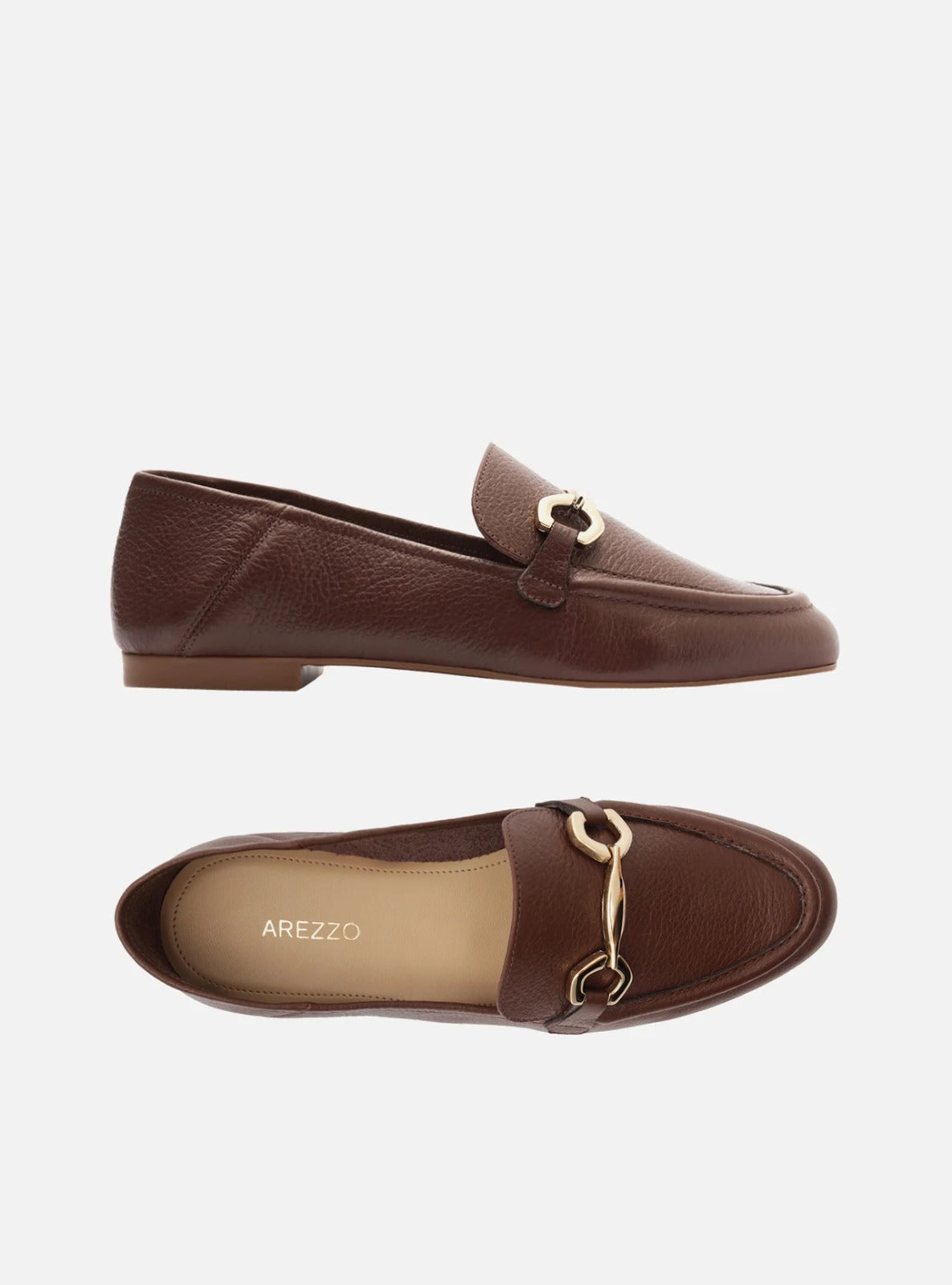 MOCASSIM - EM COURO - DOURADO