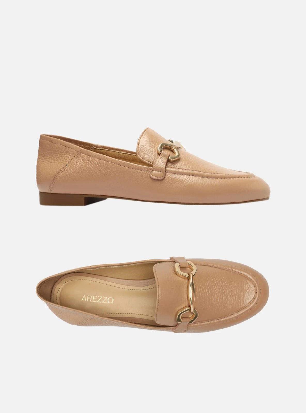 MOCASSIM - EM COURO - DOURADO
